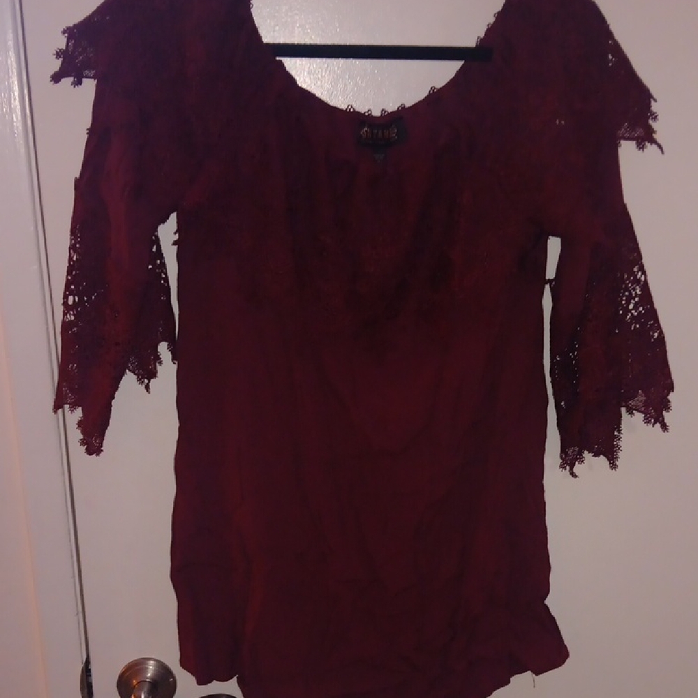 Shyanne Burgundy Lace Blouse